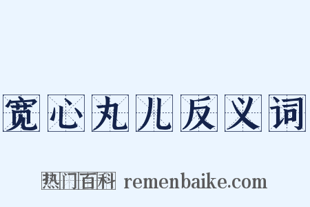 宽心丸儿反义词是什么意思的图片